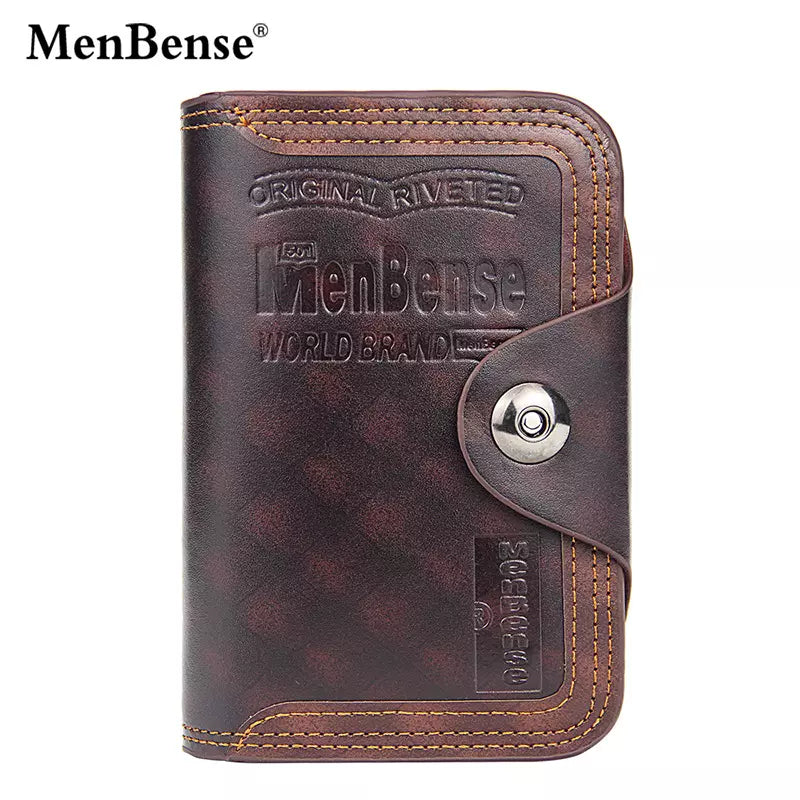 Men's Wallet Medium Length Large Capacity Magnetic Buckle Tri-fold Men's Wallet