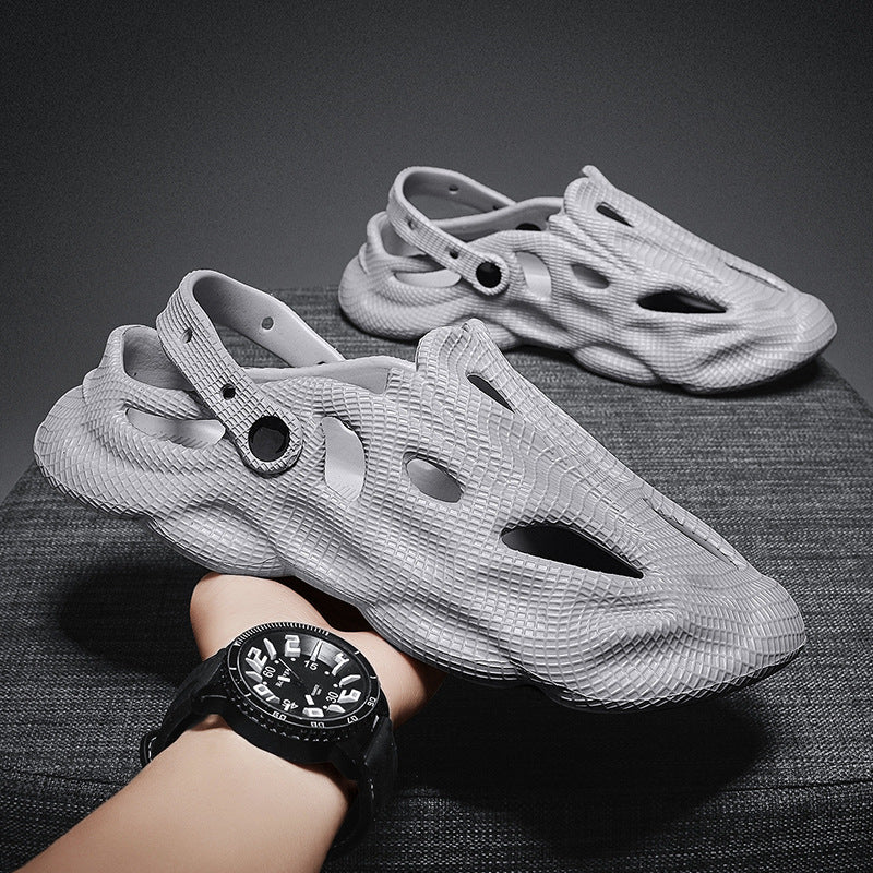 Summer Beach Sandals For Men Trendy Street Design Comfortable Slip-on Garden Clogs Shoes
