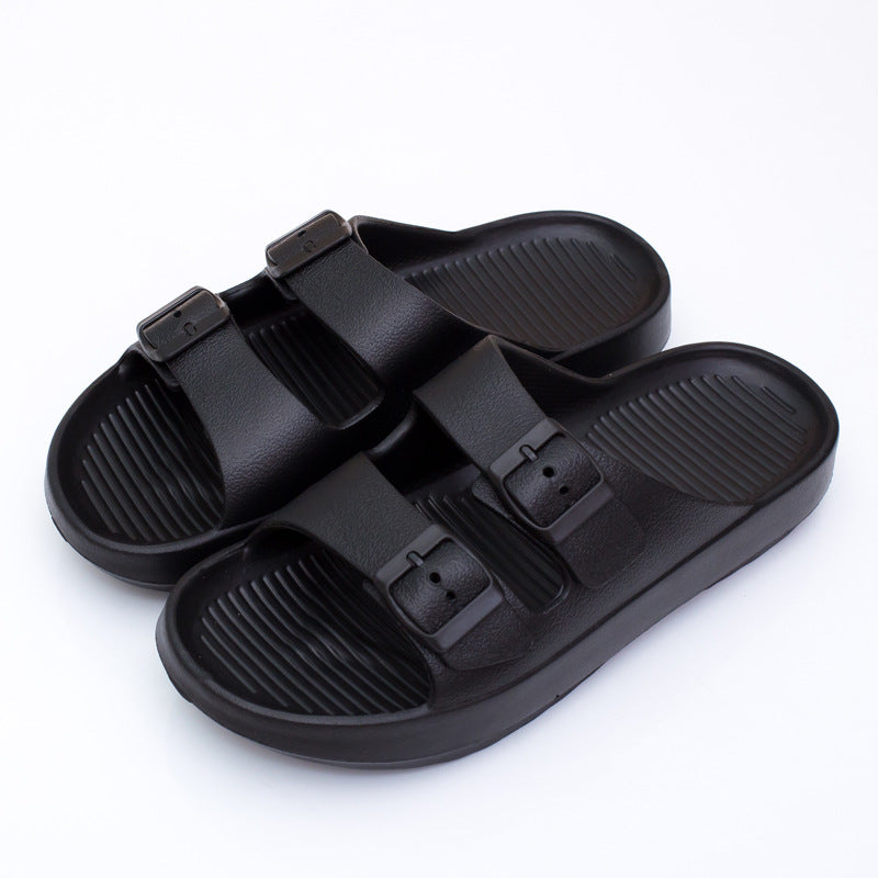 Women's Comfort Slides Double Buckle Adjustable EVA Flat Sandals