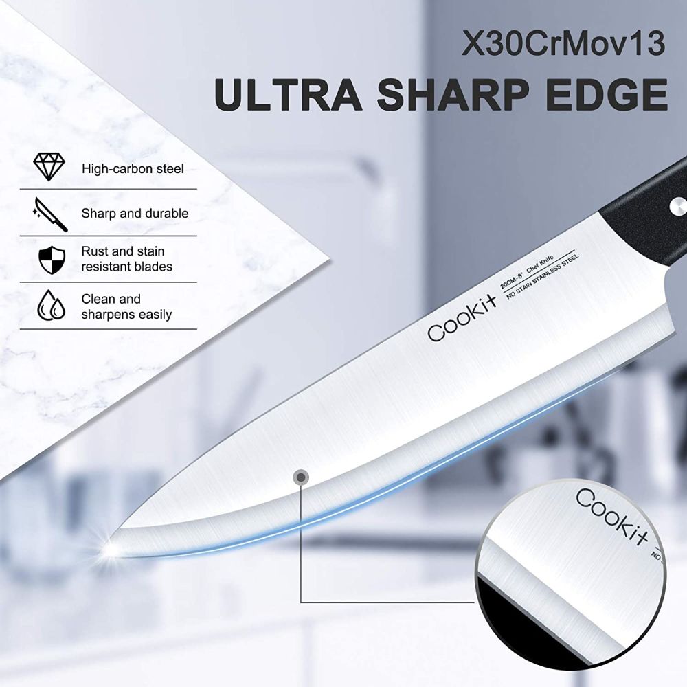 US In Stock 15 Piece Kitchen Knife Set with Base
