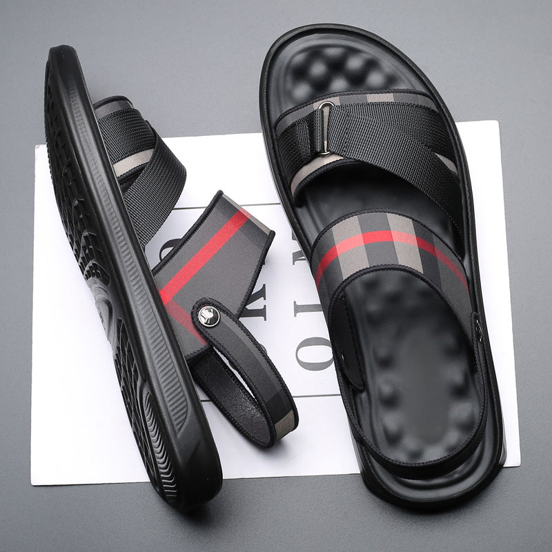 Men's Sandals and Slippers Fashion Trendy Oxford Cloth Beach Shoes