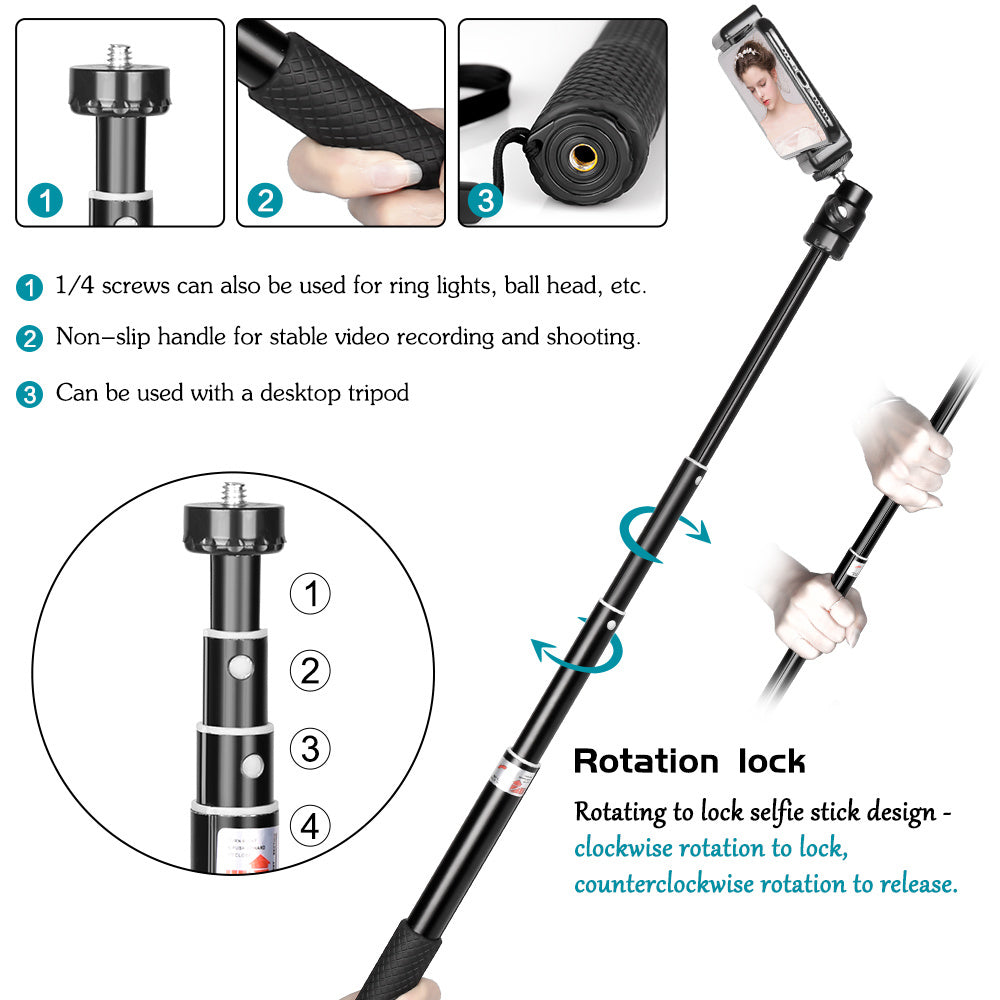 6 inch Ring Light with Gimbal Iron Metal Bracket Selfie Stick Bluetooth Set YF