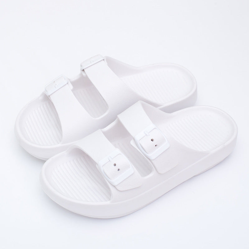 Women's Comfort Slides Double Buckle Adjustable EVA Flat Sandals