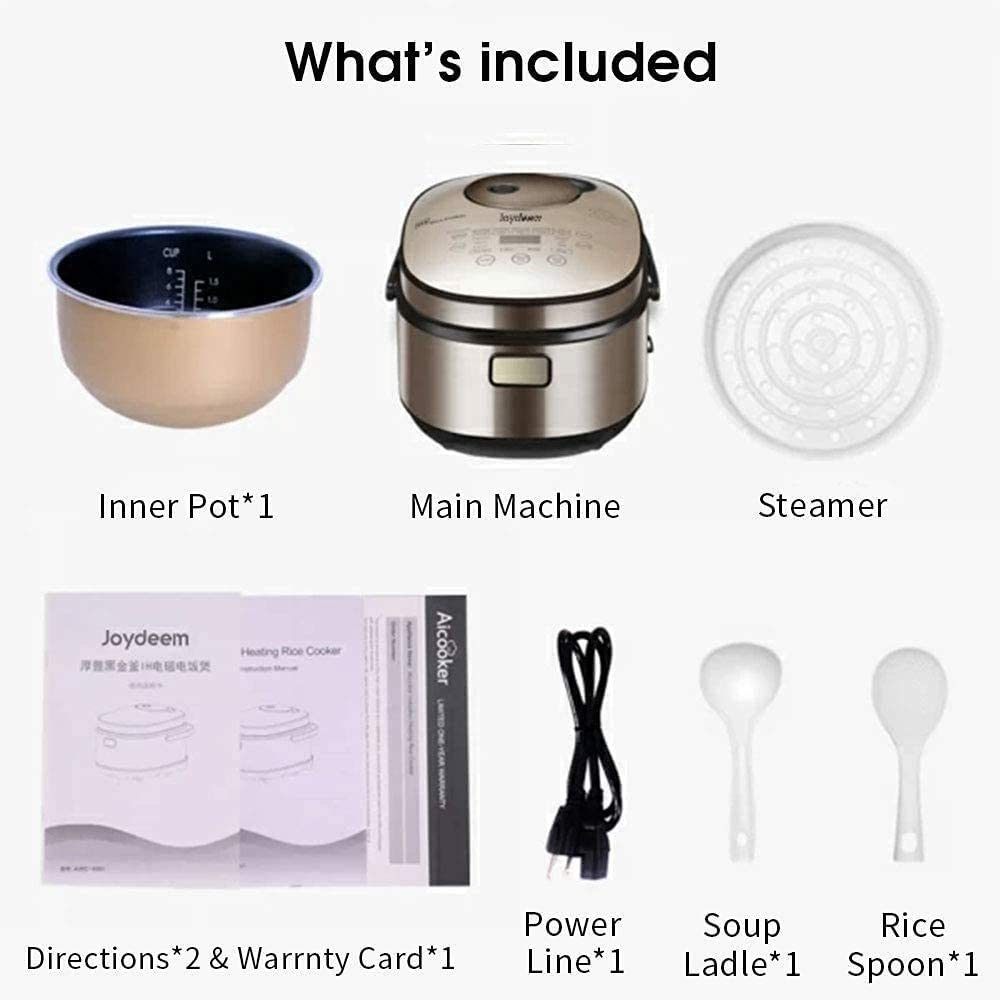 US Spot JOYDEEM AIRC-4001 Smart Induction Heating System Rice Cooker, 24-hours Pre-set Timer, 4 L 8 Cup Capicity