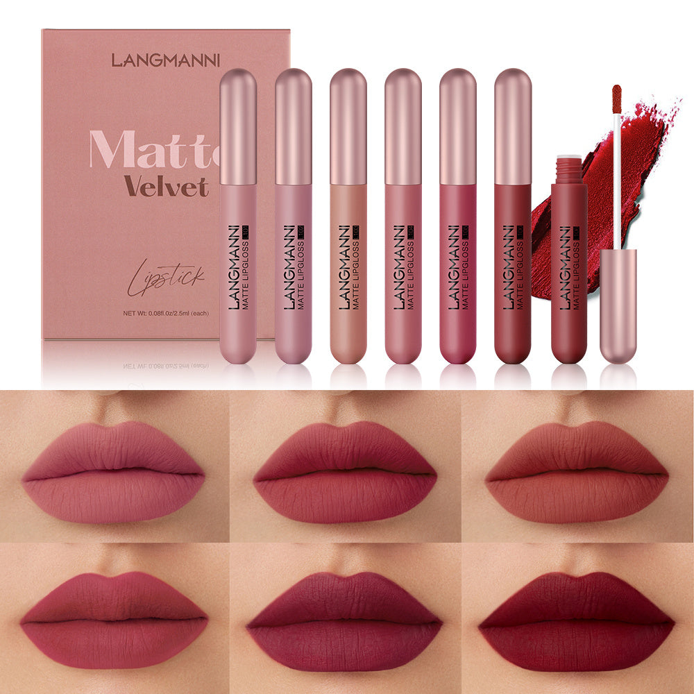 Set of 6 Matte Velvet Lip Glosses
