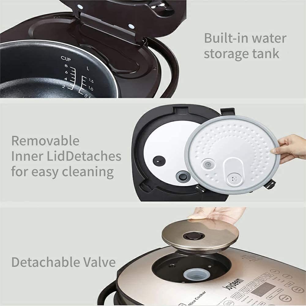 US Spot JOYDEEM AIRC-4001 Smart Induction Heating System Rice Cooker, 24-hours Pre-set Timer, 4 L 8 Cup Capicity