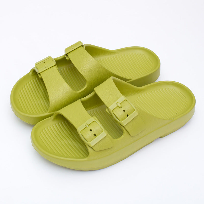 Women's Comfort Slides Double Buckle Adjustable EVA Flat Sandals