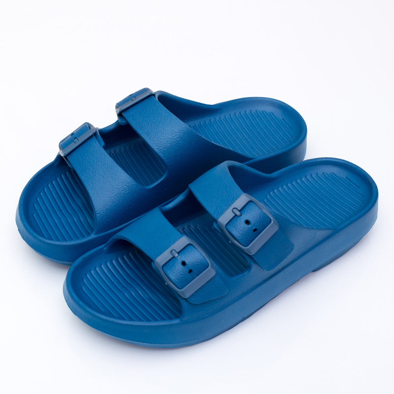 Women's Comfort Slides Double Buckle Adjustable EVA Flat Sandals
