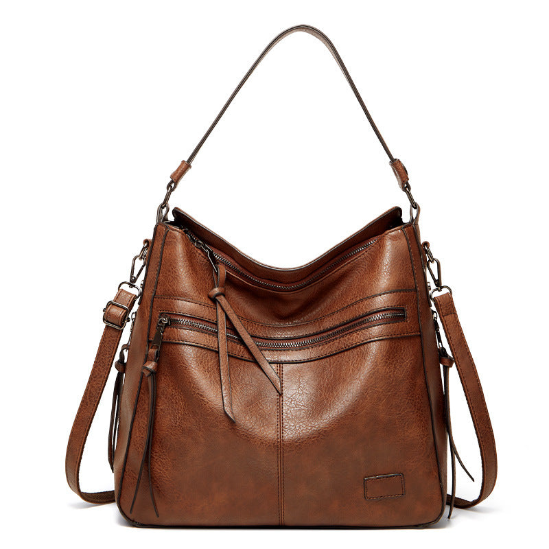 Large Capacity Soft Leather Tote Bag Shoulder Crossbody Bag