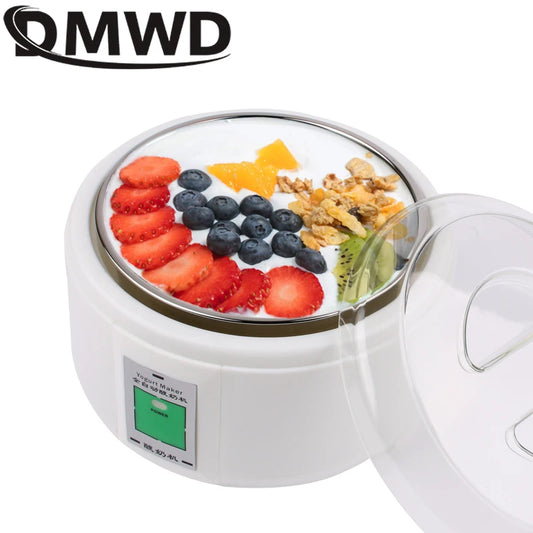 1.5L Electric Yogurt Maker Fermenter Automatic Multifunction Stainless Steel Liner Natto Rice Wine Pickle Machine 7 Yoghurt Cups