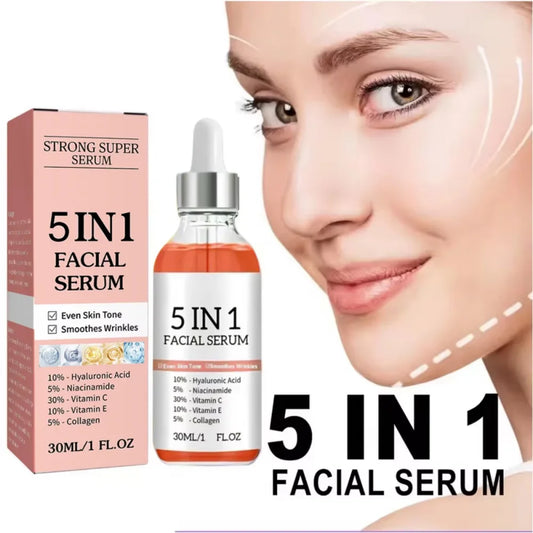 5 In 1 Hyaluronic Acid Face Serum Moisturizing Vitamin C collagen Lightning Facial Serum Shrink Pores Skin Care