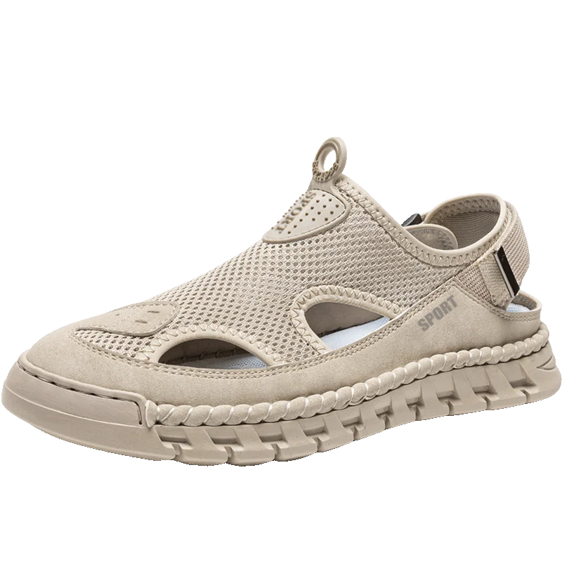 Summer Sandals Shoes Men Outdoor Breathable Lightweight Low-top Shoes Men Anti-slip Flat Water-resistant Hiking Casual Shoes Men
