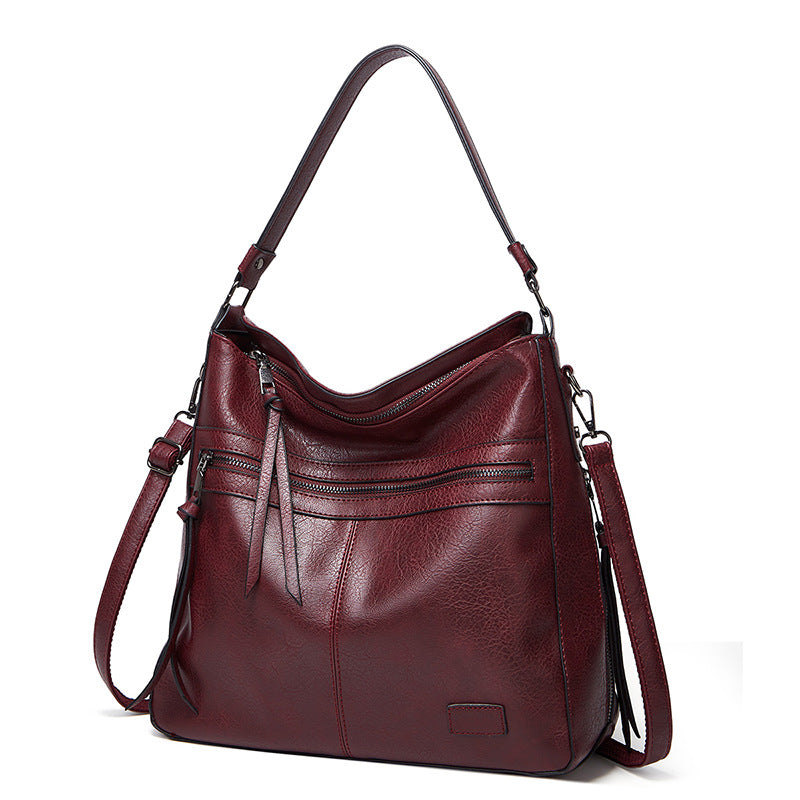 Large Capacity Soft Leather Tote Bag Shoulder Crossbody Bag