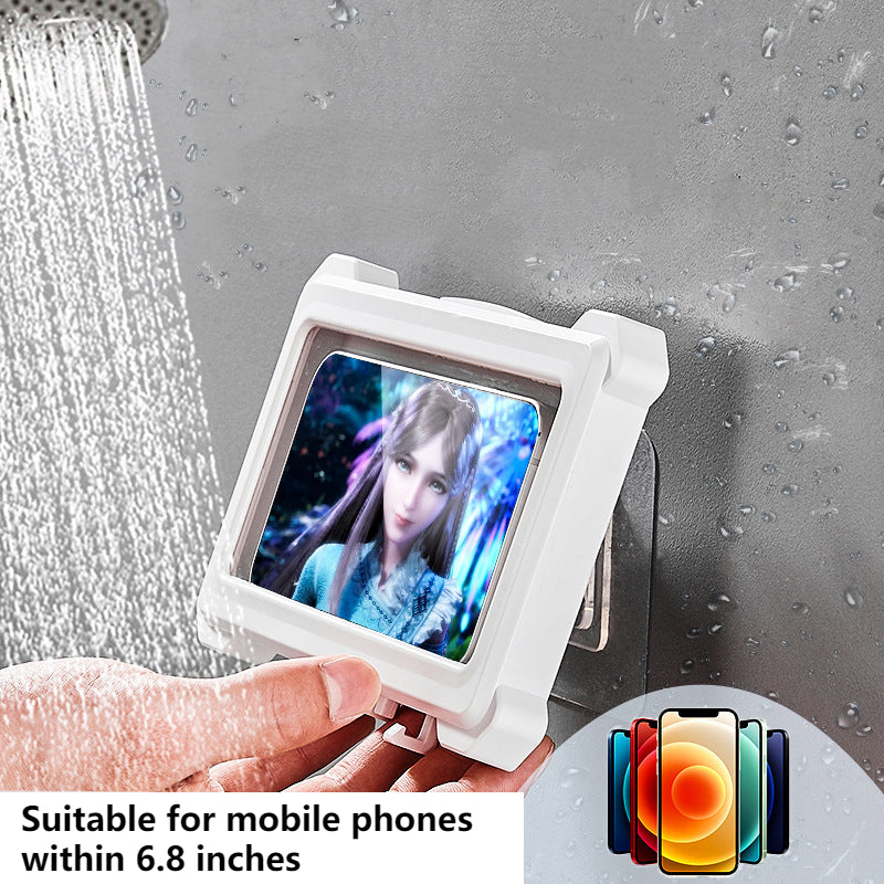 Bathroom Waterproof Mobile Phone Case Wall Mount Mobile Phone Holder Dual Purpose Kitchen