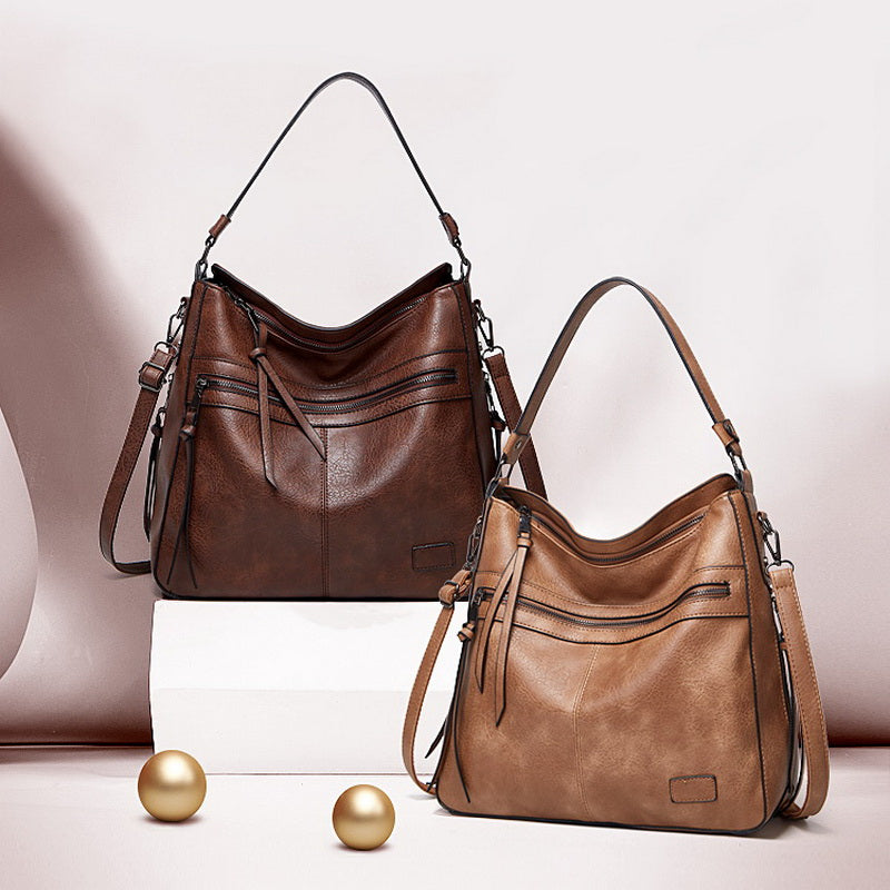 Large Capacity Soft Leather Tote Bag Shoulder Crossbody Bag