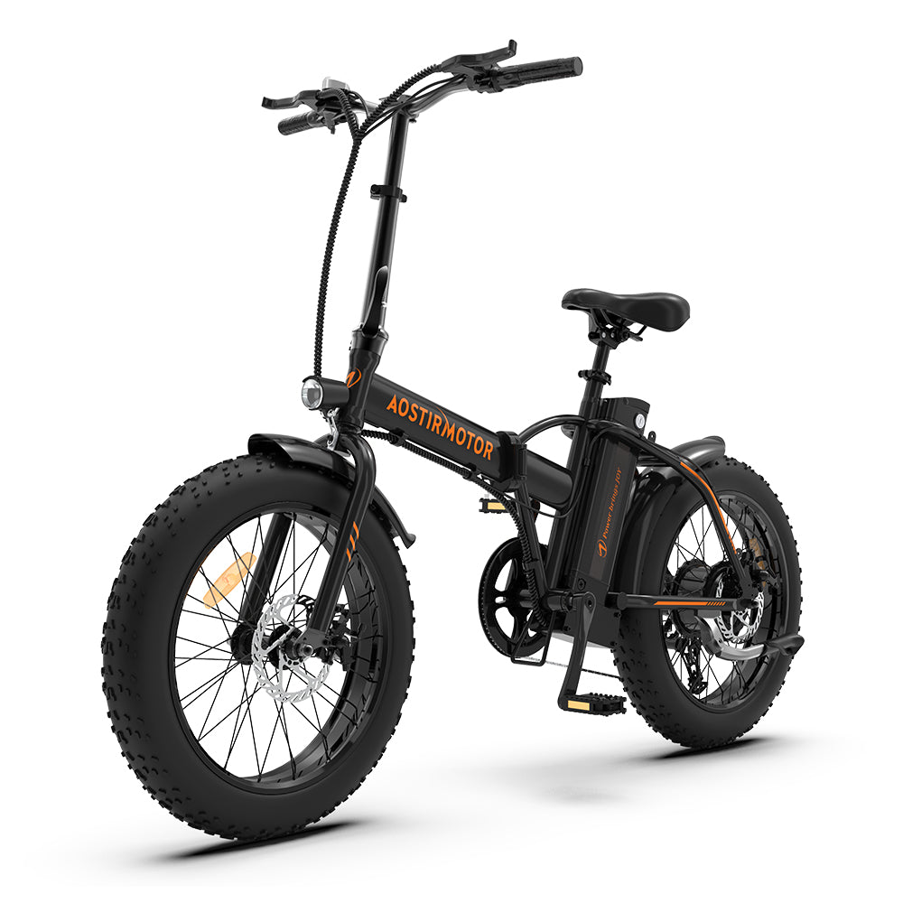 US Spot Aostirmotor 500W 36V/12.5Ah Electric Folding Bike 20*4" Fat Tire City E-bike