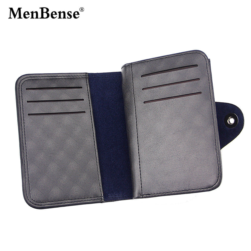 Men's Wallet Medium Length Large Capacity Magnetic Buckle Tri-fold Men's Wallet