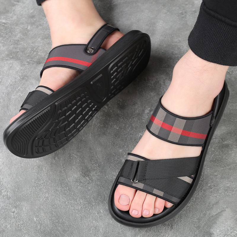 Men's Sandals and Slippers Fashion Trendy Oxford Cloth Beach Shoes