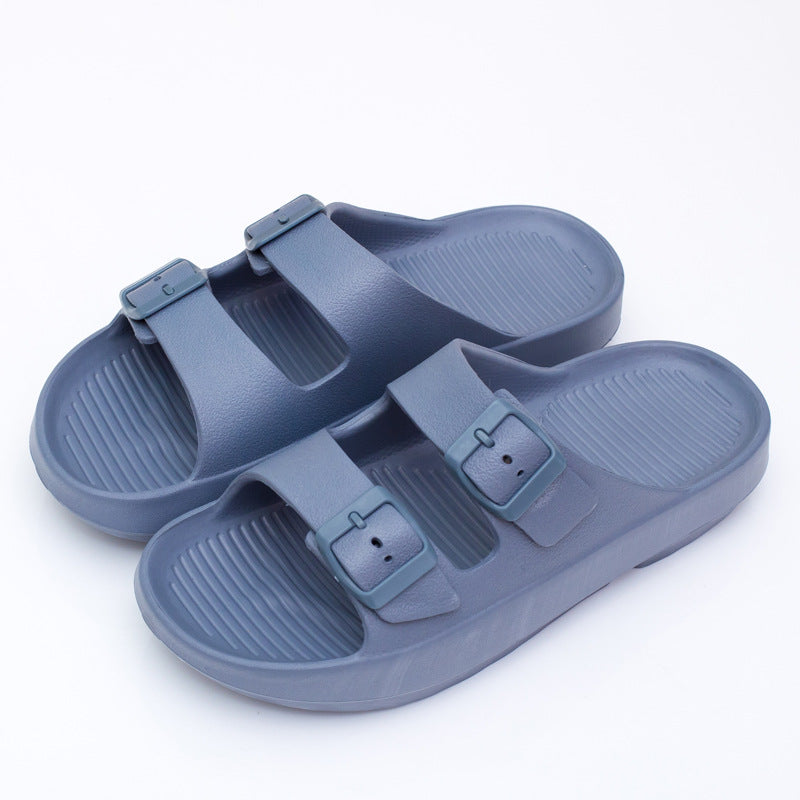 Women's Comfort Slides Double Buckle Adjustable EVA Flat Sandals