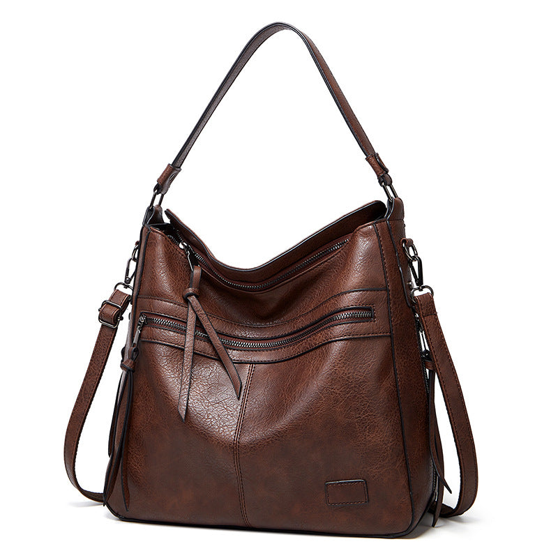 Large Capacity Soft Leather Tote Bag Shoulder Crossbody Bag