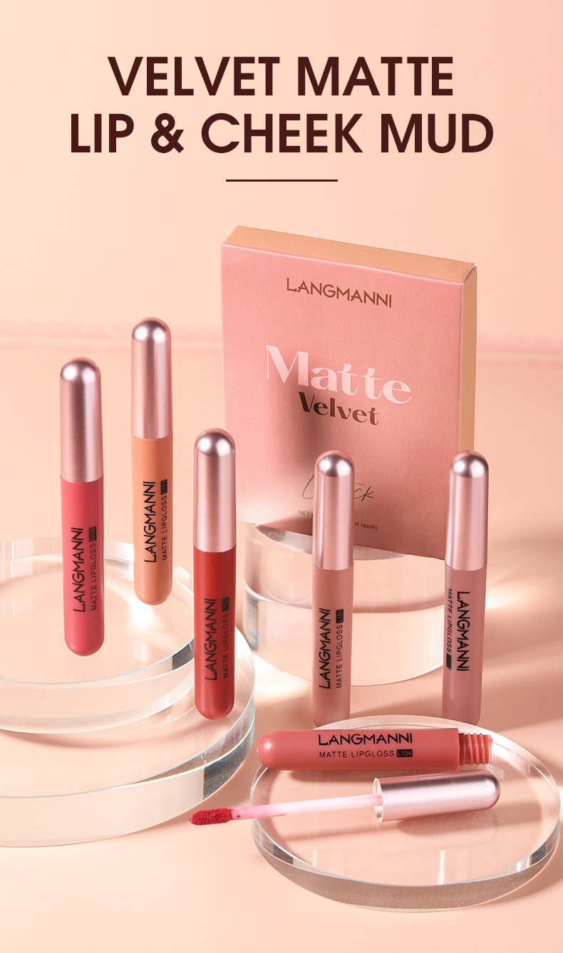 Set of 6 Matte Velvet Lip Glosses