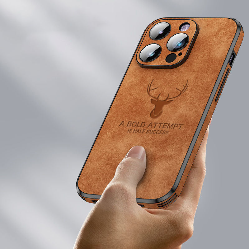 Apple 14 Mobile Phone Case iPhone 13 Protective Case Leather Pattern 14promax Mobile Phone Case Genuine Leather All-inclusive 12 Lambskin