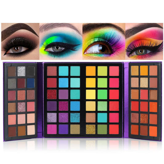 [Shimmer Eyeshadow Palette] 72 Color Eyeshadow Palette - Shimmer Matte Nude Natural All In One - Carnival/Mardi Gras/Masquerade Color Board