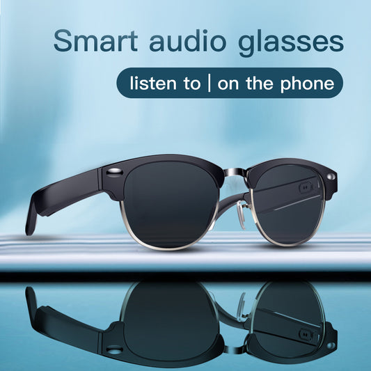 E20 Bone Conduction Bluetooth Replaceable Glasses Smart Sunglasses Photochromic Anti-blue Light Prescription Lenses Call Music