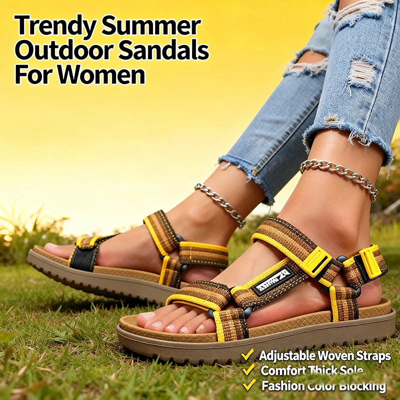 Summer women's Sandals Fashion Leisure Beach Holiday Sandals for women's Lightweight Shoes New Outdoor Comfortable Casual Sandal