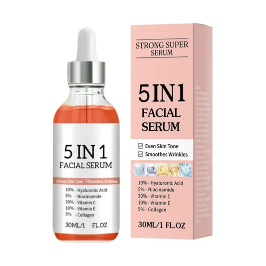 5 In 1 Hyaluronic Acid Face Serum Moisturizing Vitamin C collagen Lightning Facial Serum Shrink Pores Skin Care