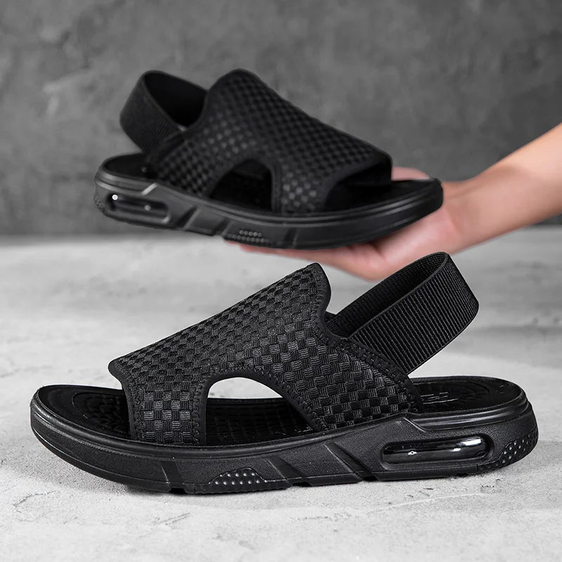 Summer Men Casual Sports Sandals Trendy Beach Slide Slippers Lightweight Non Slip Soft Sole Outdoor Daily Footwear