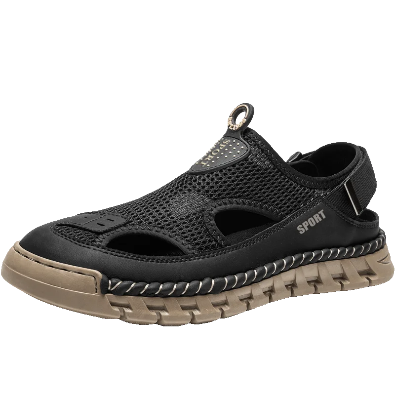 Summer Sandals Shoes Men Outdoor Breathable Lightweight Low-top Shoes Men Anti-slip Flat Water-resistant Hiking Casual Shoes Men