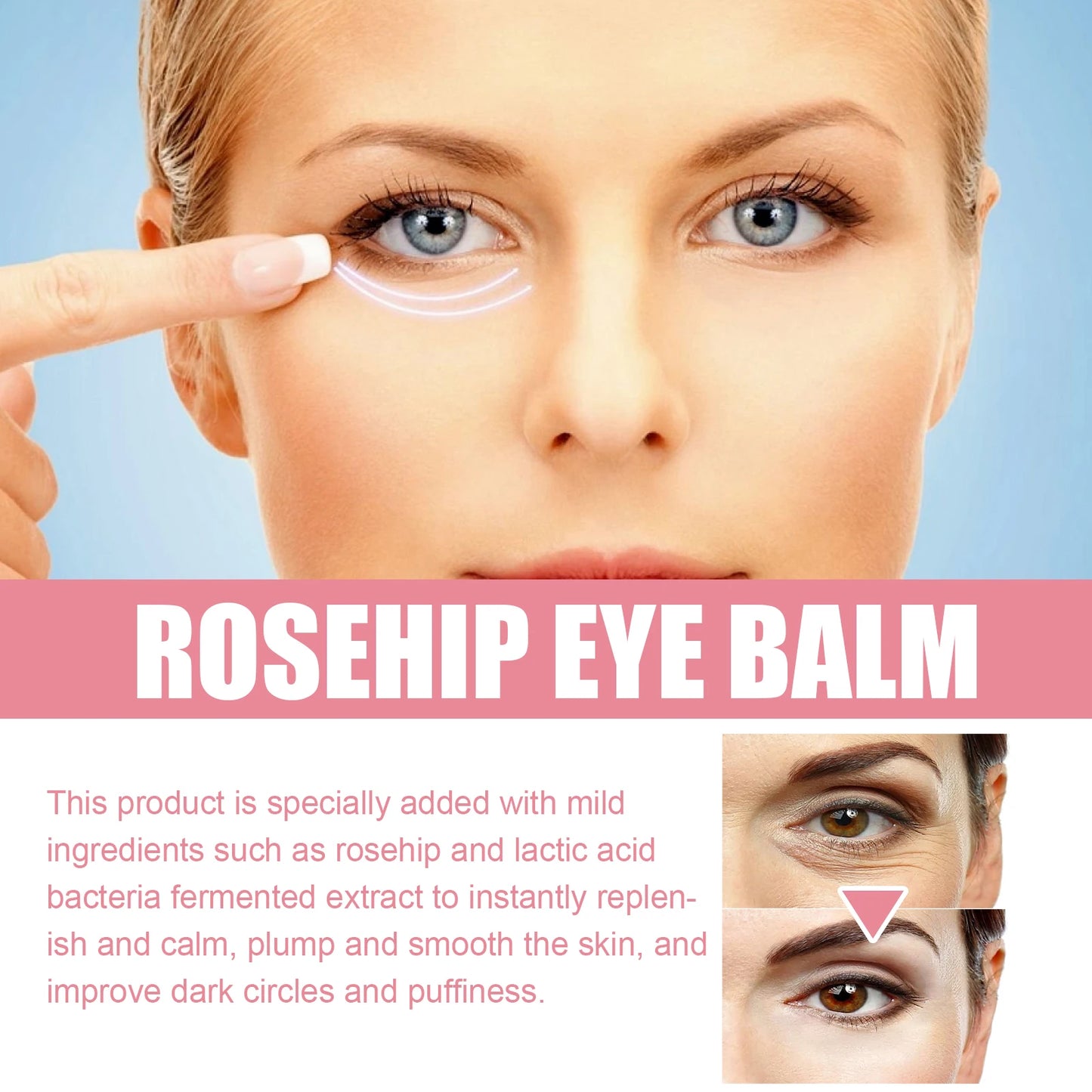 Women Extra Renewing Rosehip Eye Balm For Face Lifting Moisturizing Balm Stick Deep Hydration Moisturizer Eye Care